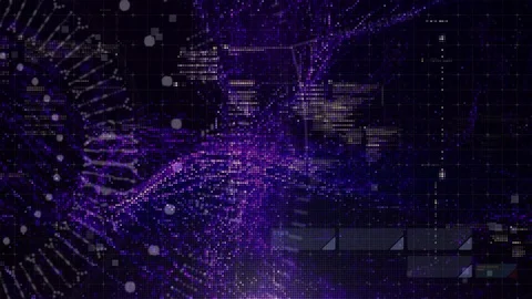 Digital Cyber Space Particles Stock Footage 78724879