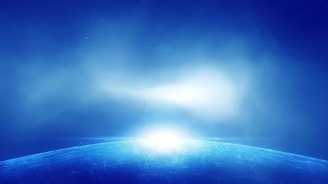 Digital cyber space sphere with dots and misty fog light loop motion Stock Footage 340590452