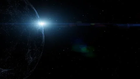 Digital cyber space sphere with star light animation Stock Footage 319887412