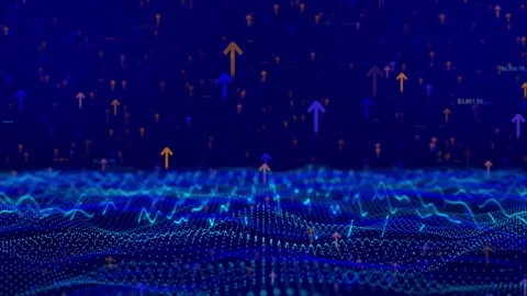 Digital cyber space technology background for sci fi landscape data matrix Grid  Stock Footage 311882436