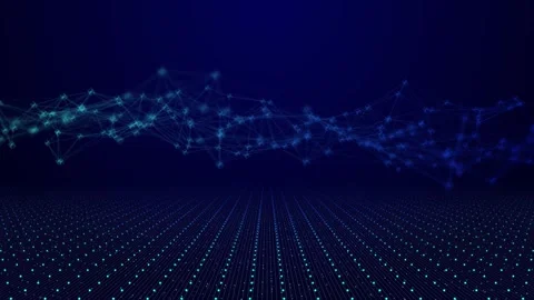 Digital cyber space technology background for sci fi landscape data matrix Grid  Stock Footage 311883247