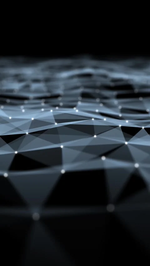 Digital cyber tech wave network loop slow motion background Stock Footage 341898350