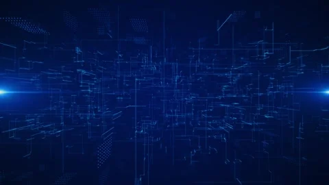 Digital cyber wave cyberspace lines network, big data, data center, virtual Stock Footage 259880434