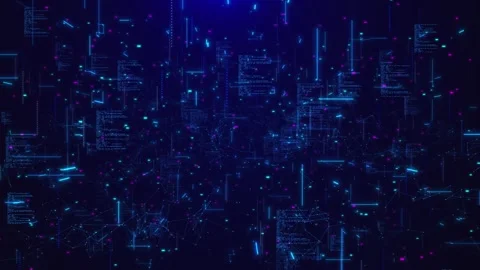 Digital cyber wave cyberspace lines network, big data, data center, virtual Stock Footage 260296011