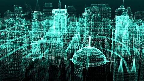 Digital Cyber World Stock Footage 71662476