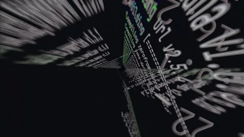Digital cyber world vortex hacker animation, computer concept Stock Footage 311839801