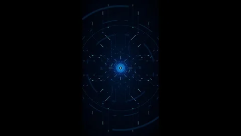 Digital cybernetic hud interface with glowing blue data nodes and circuitry.. Stock Footage 337559749