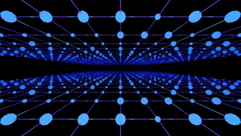 A digital cybernetic structure made of lattices and dots. Stock Footage 302918660