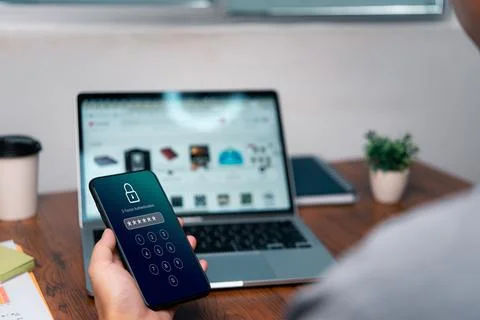 Digital Cybersecurity 2FA Two-Factor Authentication and Password Protection.. Stock Photos