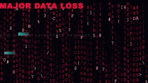 Digital Cybersecurity Interface Showing Threat Detection Data Loss and Privacy Stock Footage 345765931