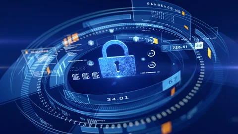 Digital Cybersecurity Protection with Encrypted Data Visualization Stock-Footage 273282991