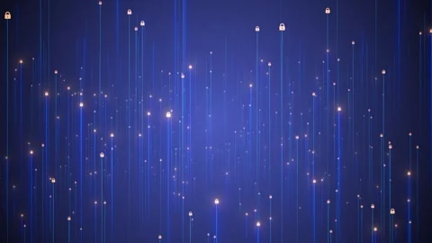 Digital Cybersecurity Protection Encrypted Data Visualization cybersecurity, Cyb Stock Footage 311807071