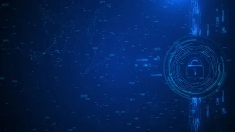 Digital Cybersecurity Protection with Encrypted Data Visualization cybersecurity Stock Footage 312178779