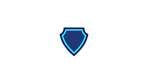 Digital cybersecurity shield icon with checkmark animation Stock Footage 337363550