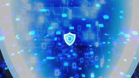 Digital cybersecurity shield Illustrazione stock