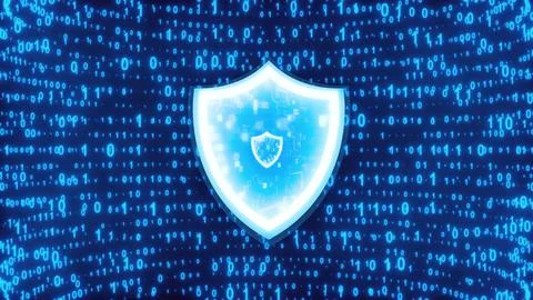 Digital cybersecurity shield イラスト素材