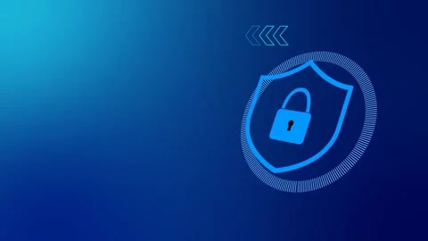 Digital Cybersecurity Shield with Lock Icon Stock Footage 317357968