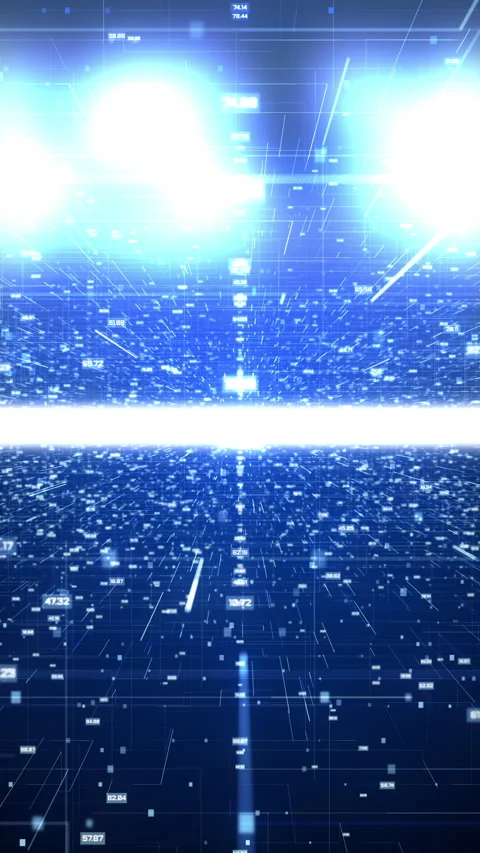 Digital cyberspace abstract vertical animation background Stock Footage 234989443