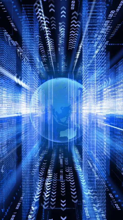 Digital cyberspace abstract vertical animation Stock Footage 234991108
