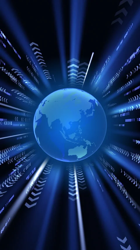 Digital cyberspace abstract vertical animation Stock Footage 234991463
