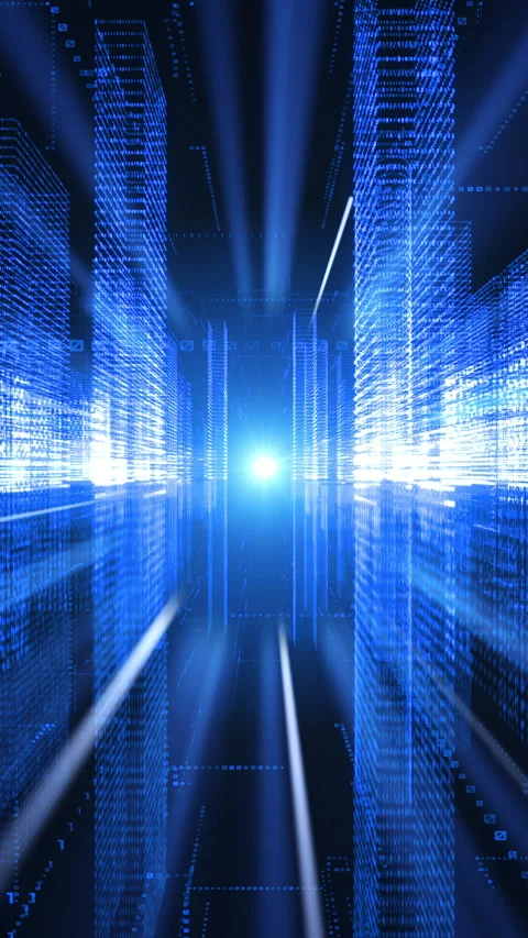 Digital cyberspace abstract vertical animation Stock Footage 234992184