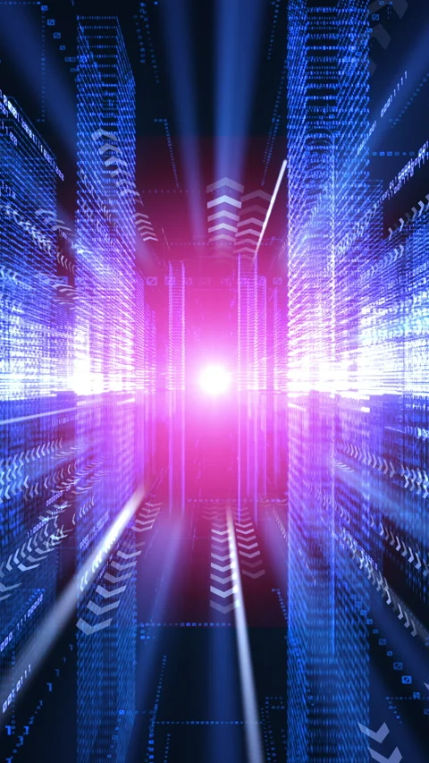Digital cyberspace abstract vertical animation Stock Footage 234992609