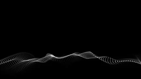 Digital cyberspace. Abstract wave with moving particles on a black background. Stock Footage 274194447