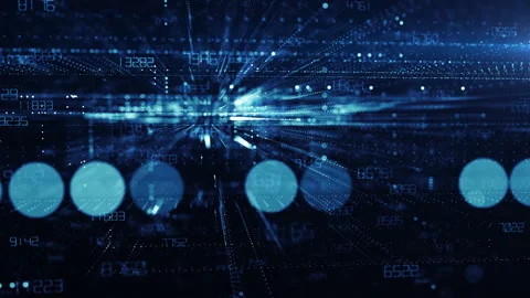 Digital cyberspace and data network connections. High speed connection and Stock Footage 195449493