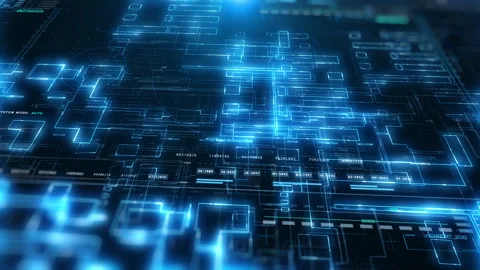Digital Cyberspace and Data Network Connections Motion Graphic Stockbeeldmateriaal 338211582