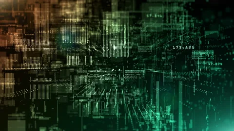 Digital cyberspace and digital data network connections concept. Transfer dig Stock-Footage 141122933