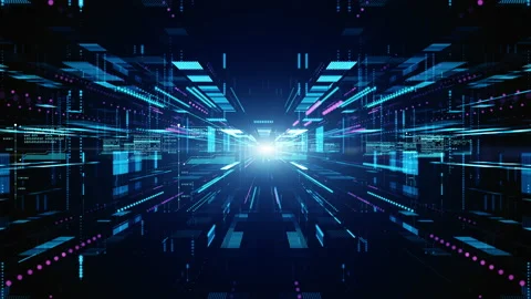 Digital cyberspace and digital data network connections concept. Future techn Video stock 153730968
