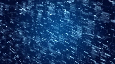 Digital Cyberspace and Digital Data Network Connections. High-Speed Connectio Stock Footage 164008144