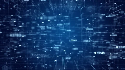 Digital Cyberspace and Digital Data Network Connections. High-Speed Connectio Stock Footage 164008285