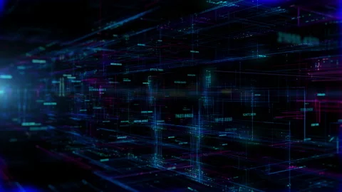 Digital cyberspace and digital data network connections concept Stock Footage 169136523