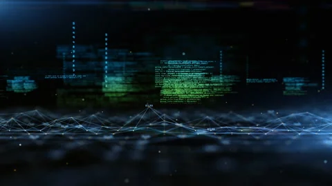 Digital Cyberspace and Digital Data Network Connections Stock Footage 186369186