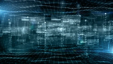 Digital Cyberspace and Digital Data Network Connections. High Speed Internet Stock Footage 186376967