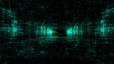 Digital cyberspace and digital data network connections concept. Transfer dig Stock Footage 201523523