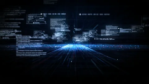 Digital cyberspace and digital data network connections concept. Stock Footage 201523938