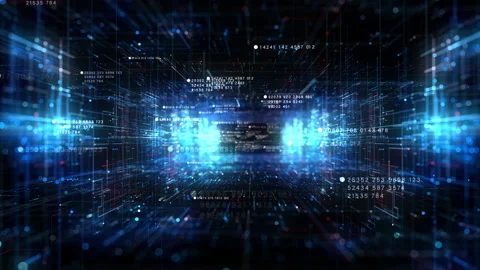 Digital cyberspace and digital data network connections concept. Stock Footage 201523950