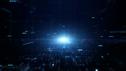 Digital cyberspace and digital data network connections Stock Footage 201526621