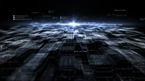 Digital cyberspace and digital data network connections concept Stock Footage 217655577