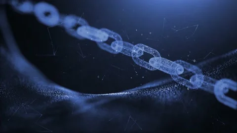 Digital cyberspace with binary data and chain animation Stock Footage 143032962