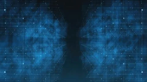 Digital cyberspace with connections to digital data networks. 스톡 일러스트