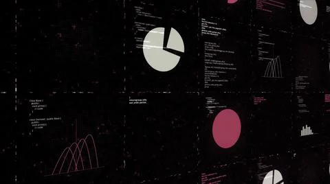 Digital cyberspace with data analysis process, high tech concept. Animation 스톡 일러스트