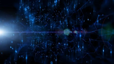 Digital cyberspace with data motion Vidéo 103112994
