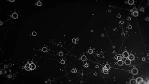 Digital Cyberspace Data Transfer White Connection Circular Nodes 스톡 동영상 347008683