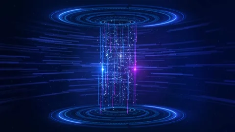 Digital Cyberspace Digital Sci-Fi Deep cyber visual stage waves technology cyber Stock-Footage 313730408