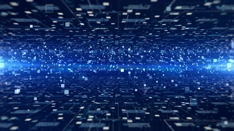 Digital cyberspace futuristic, Digital data matrix flowing and lighting, 5g h Stock-Footage 139076444
