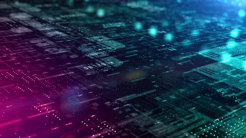 Digital cyberspace futuristic, Digital data matrix flowing and lighting, High Video stock 155951654