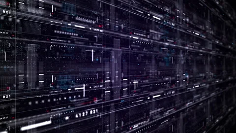 Digital cyberspace futuristic, Digital data matrix flowing, 5g high-speed con Stock Footage 165576169